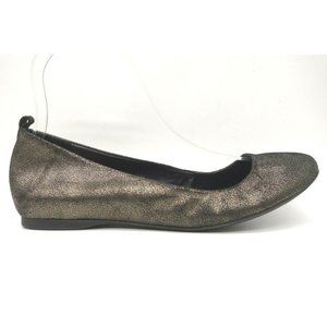 J Crew Gold Black Metallic Casual Slip On Flats Shoes Women's 6